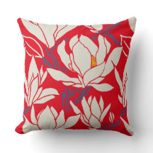 graphisme Magnolia en motif rouge