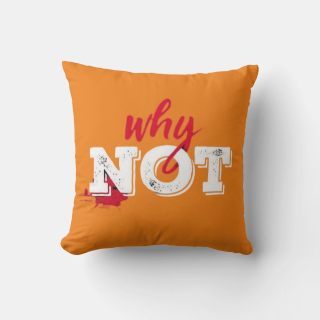 Coussin Gras "Pourquoi pas" Typographie Inspiration Art (Recto)