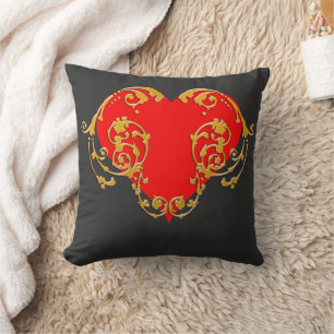 Coussin Gras Romantique Saint Valentin Rouge Goth Coeur