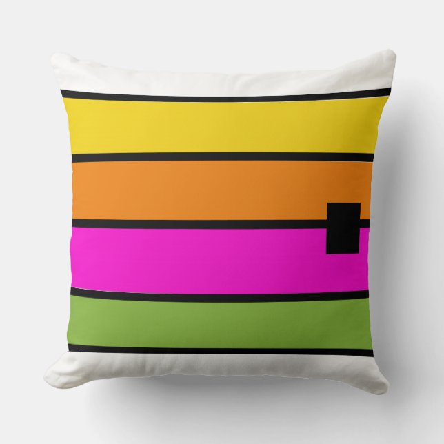 Coussin Gras traits arc-en-ciel (Recto)