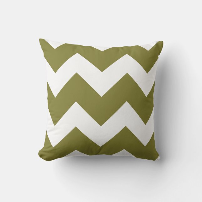 Coussin Gras vert et blanc d'olive (Recto)