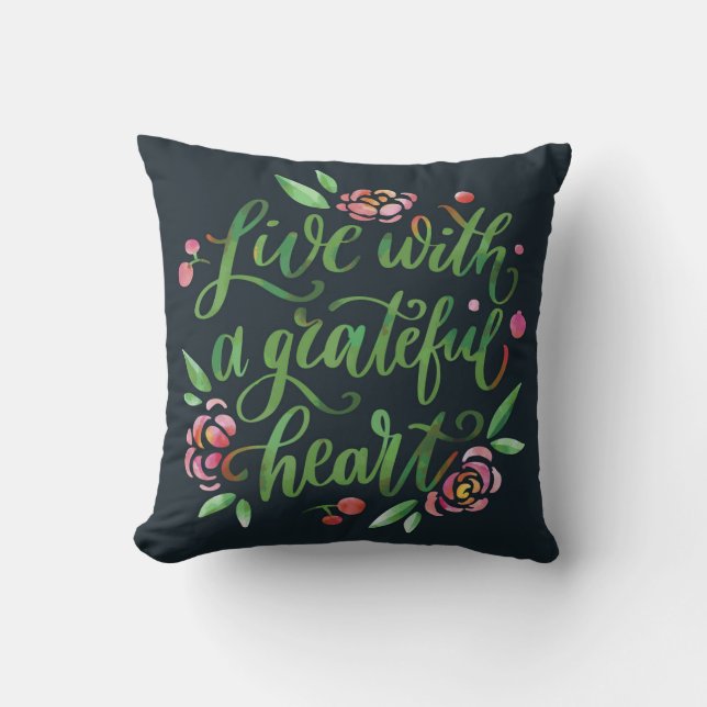 Coussin Grateful Heart Blooms (Recto)