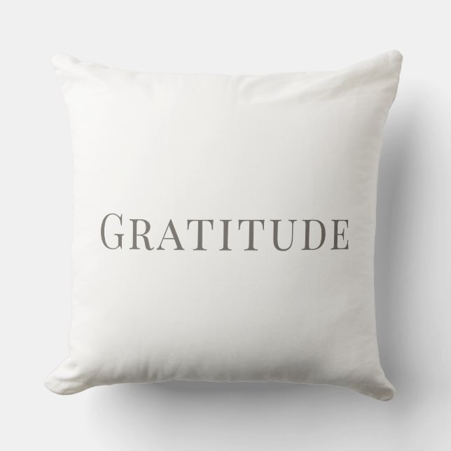 Coussin Gratitude – Conception de typographie minimale (Recto)