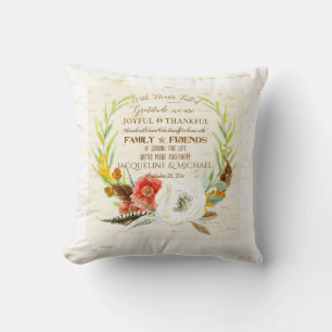 Coussin Gratitude Remerciante Typographie Familiale Inspir