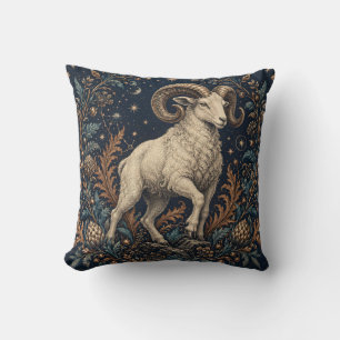Coussin Gravure botanique d'Aries de minuit
