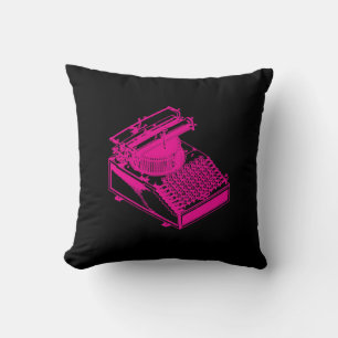 Coussin Gravure Classique Vintage de Machine à Écrire Art