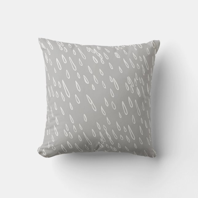 Coussin Gray and White Rain Drops (Recto)