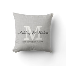 Gray Linen Coal White Monogram