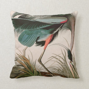 Coussin Great Blue Heron Birds of America Audubon Imprimer