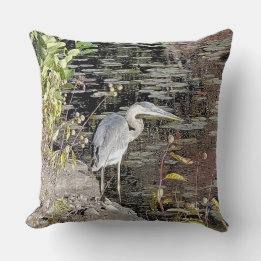 Coussin Great Blue Heron Throw Pillow