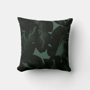 Coussin Green & Black Chic Tropical Feuille Chic Island