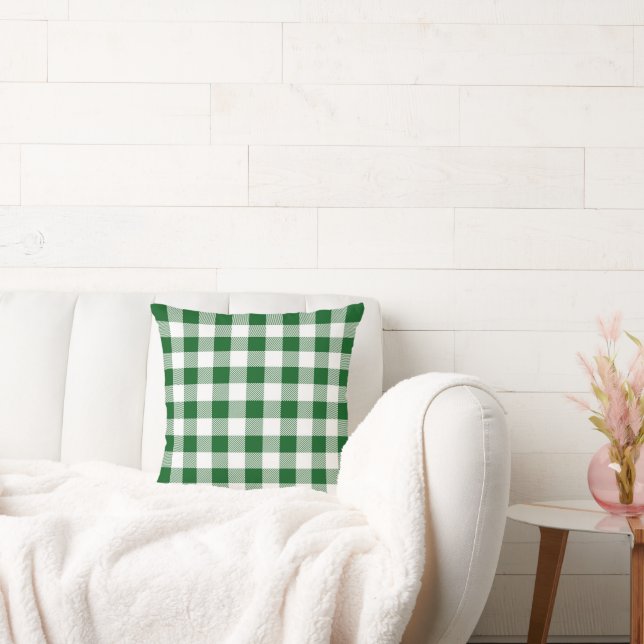 Coussin Green Buffalo Plaid Check Farmhouse Home Decor (Canapé)