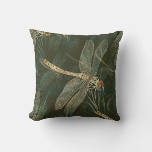 COUSSIN GREEN DRAGONFLY THROW PILLOW