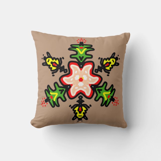Coussin Green Floral Mandala (Recto)
