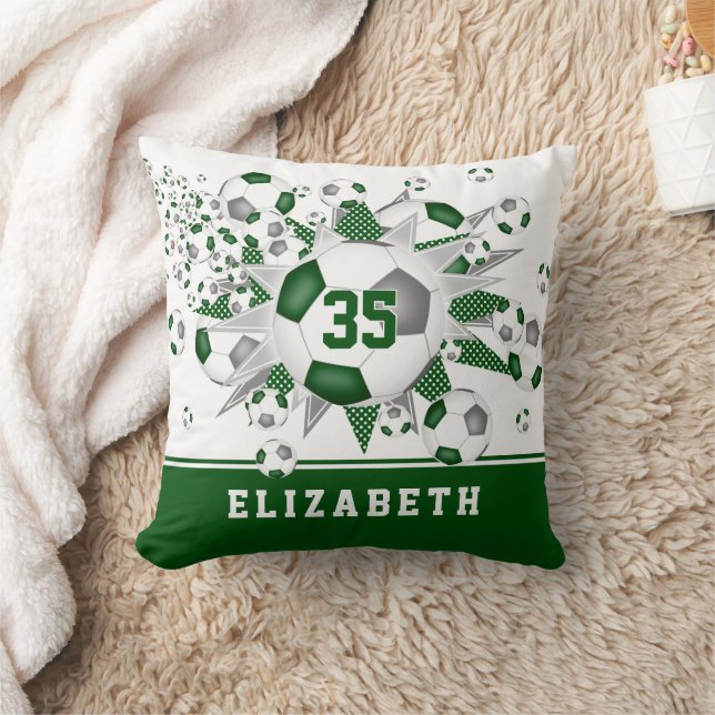 Coussin green gris filles salle de sport ballon de footbal (Couverture)