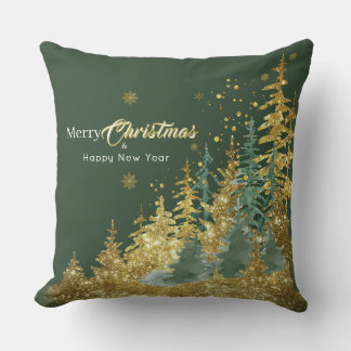 Coussin Green Pine Forest Merry Christmas
