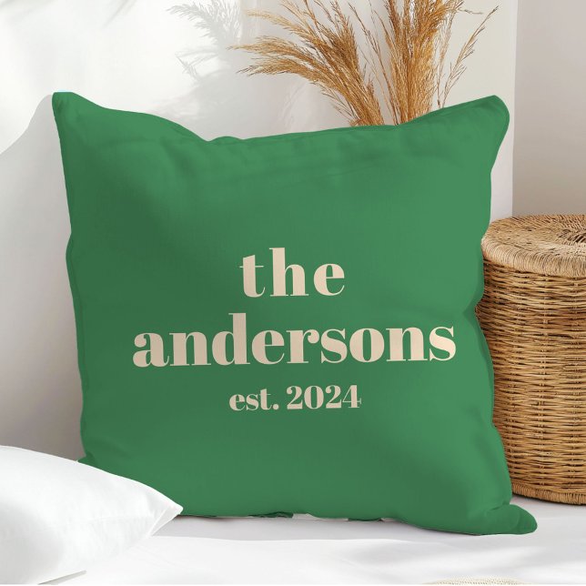 Coussin Green Retro moderne minimaliste (Créateur téléchargé)