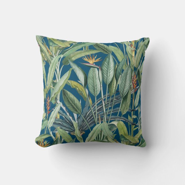 Coussin Green Tropical Jungle Banana Tree Strelitzia (Recto)