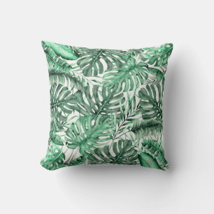 Coussin Green Tropical Palm Feuille Summer Island Breeze