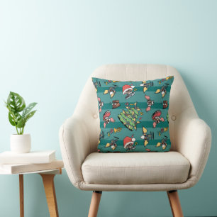 Coussin Gremlins   Motif de Noël comique