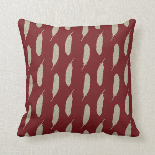 Coussin Grenat et or/carreau de plume