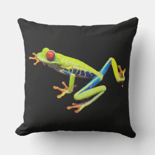 Coussin Grenouille à feuilles rouges