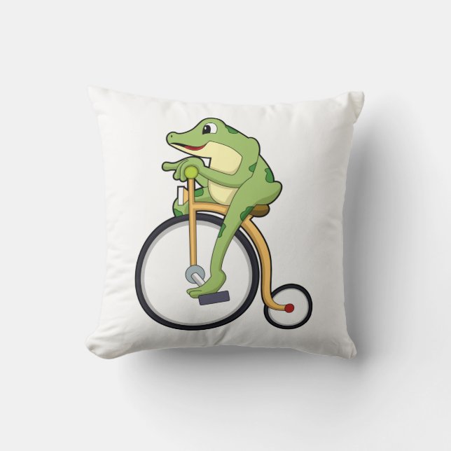 Coussin Grenouille au cirque avec vélo.PNG (Recto)