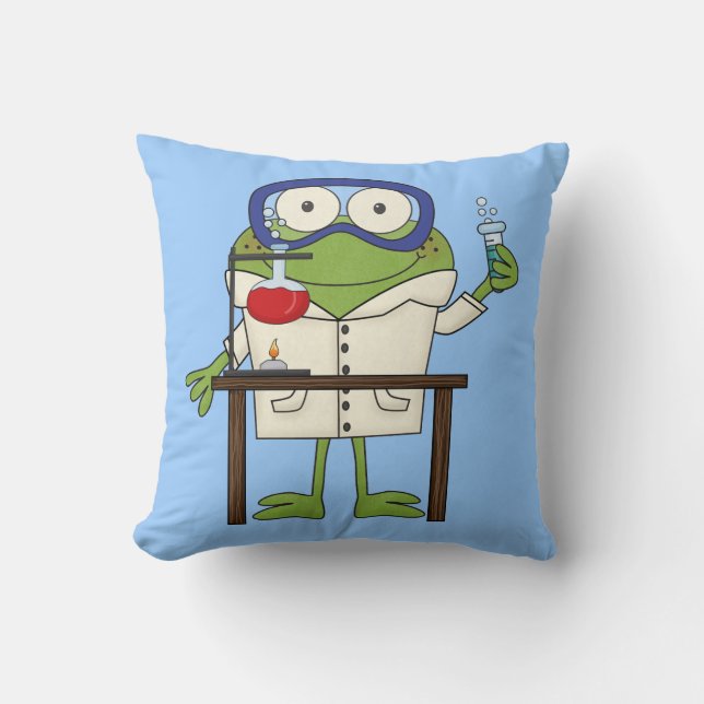 Coussin Grenouille dans le laboratoire de la Science (Recto)