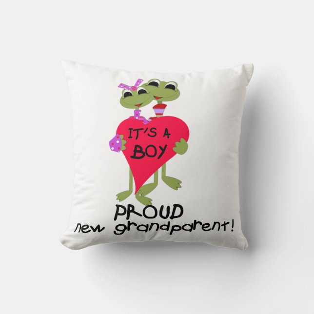 Coussin Grenouille fière grand-parent des cadeaux de garço (Recto)