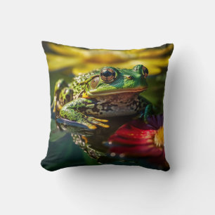 Coussin Grenouille Serene Lily Pad - Nature Vibrante