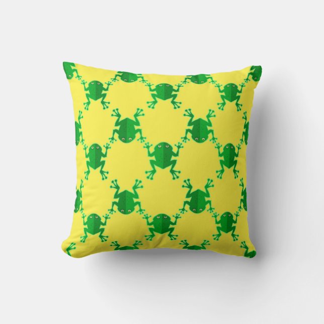 Coussin Grenouilles mignonnes de bande dessinée (Recto)