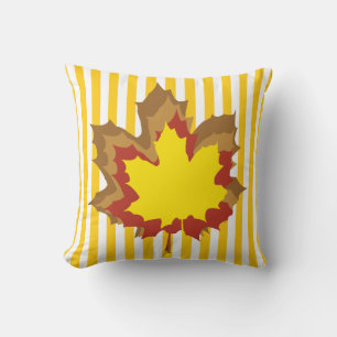 Coussin Grève automnale de moutarde avec Feuilles