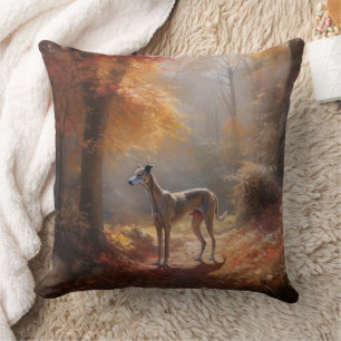 Coussin Greyhound à l'automne Feuilles automne Inspiration
