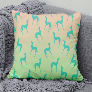 Coussin Greyhound Whippet Chien Silhouette Élégant Motif
