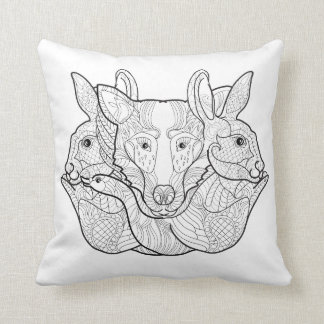Coussin Griffonnage animal de groupe