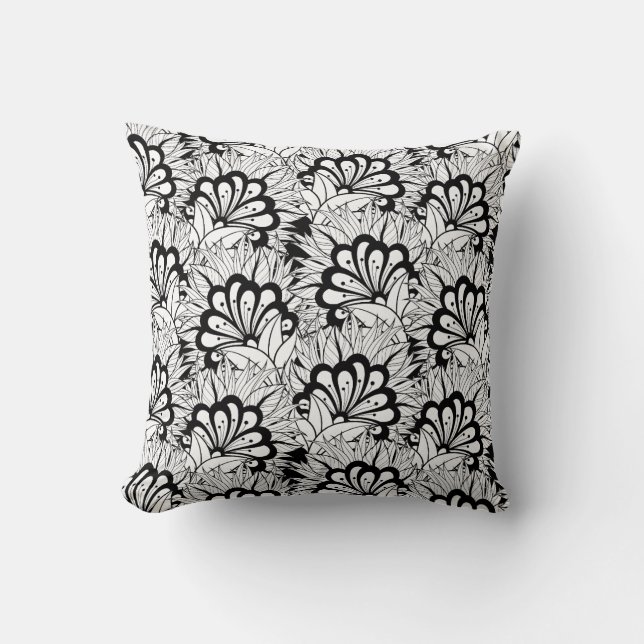 Coussin Griffonnage de motif de fleur (Recto)