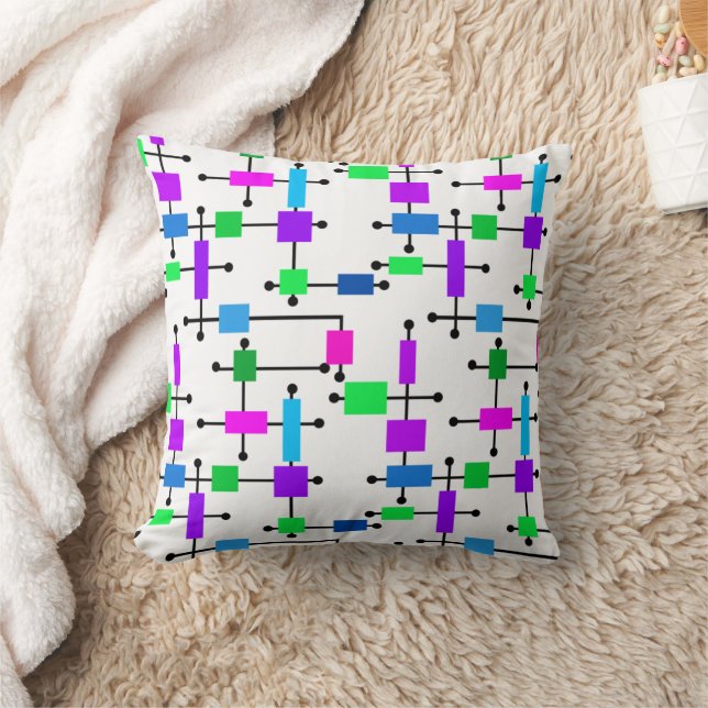 Coussin Grille de couleurs cool (Couverture)