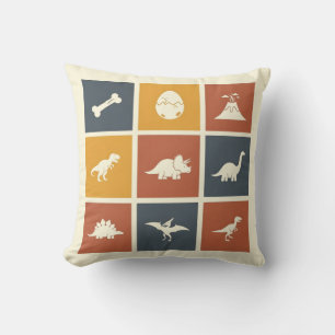 Coussin Grille d'icônes de dinosaures modernes