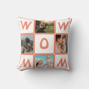 Coussin Grille Multi Photo Moderne Cadeau Mignon WOW MAMAN