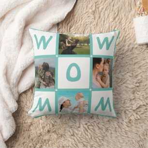 Coussin Grille Multi Photo Moderne Cadeau Mignon WOW MAMAN