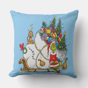 Coussin Grinch classique   Grinch & Max avec Sleigh