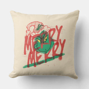 Coussin Grinch Grunge Graphique Joyeux Joyeux