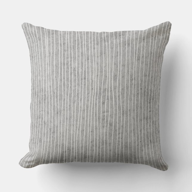 Coussin Gris avec des rayures pâles Lancer l'oreiller (Recto)