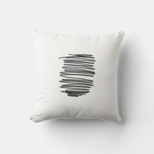 Coussin Gris Blanc Minimaliste Art Abstrait