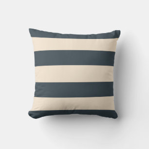 Coussin Gris Charbon et Rayures Blanc Antique