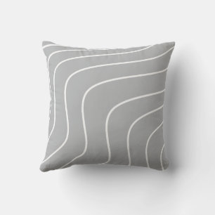 Coussin Gris clair et ondulation blanche