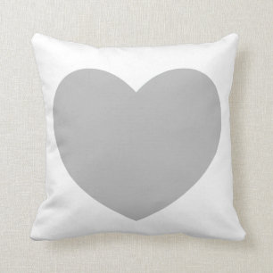 Coussin gris de coeur