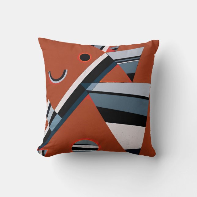 Coussin Gris de Kandinsky Peinture Abstraite Art moderne (Recto)
