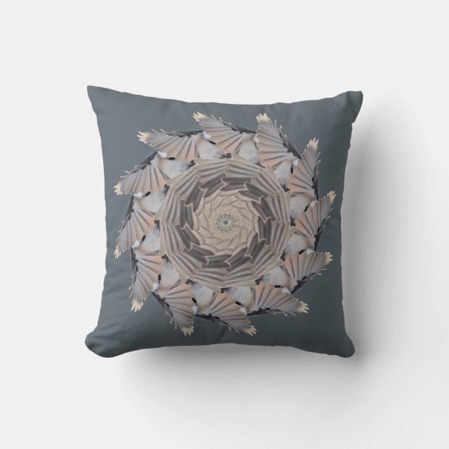 Coussin gris de motif de Chickadee (Recto)