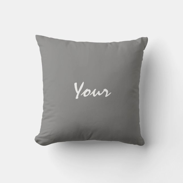 Coussin Gris et blanc personnalisés des textes (Recto)